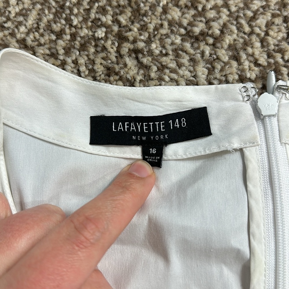 Lafayette 148 | Lafayette 148 New York Midi White Dress - Picture 5 of 6